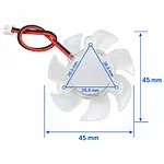 Ekran Kartı Fanı Soğutucu Üzeri 12V / 2 Pin Konnektör - 45mm