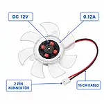 Ekran Kartı Fanı Soğutucu Üzeri 12V / 2 Pin Konnektör - 45mm