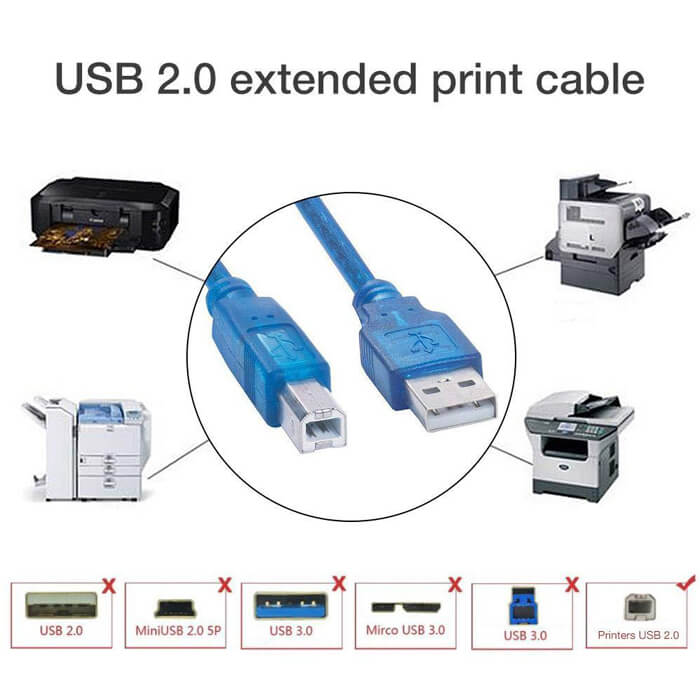 1 Metre Usb 2.0 Yazıcı Kablosu - Usb Tip B Kablo