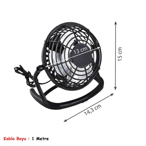 Masaüstü Usb Mini Fan Vantilatör Taşınabilir Usb Fan Siyah (497372792)