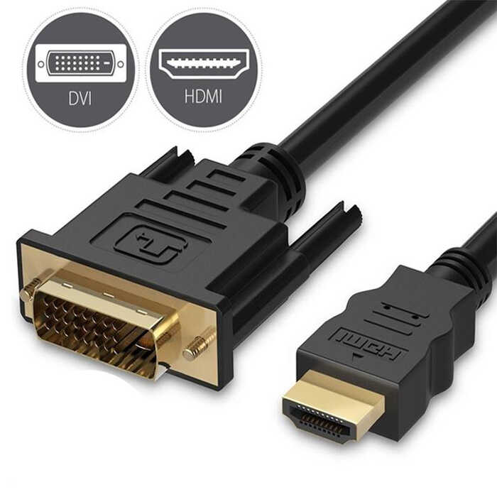 1.8m Hdmi to Dvi 24+1 Dvi to Hdmi Kablo Altın Uçlu