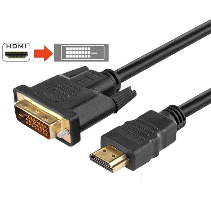 1.8m Hdmi to Dvi 24+1 Dvi to Hdmi Kablo Altın Uçlu