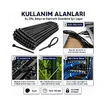 2.7*200mm - Siyah - 20cm Kablo Bağı 20cm Cırt - Kelepçe - 100lü