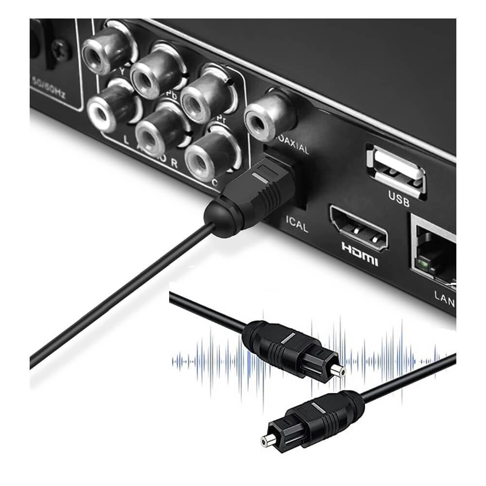 60Cm Fiber Optik Ses Kablosu Altın Uçlu Od:2.2