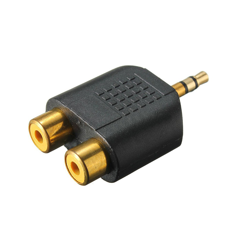 3.5Mm Stereo Erkek 2 To Rca Dişi Çevirici Adaptör Gold