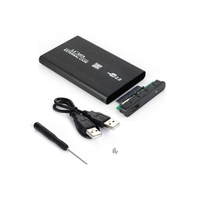 2.5" Usb 2.0 Sata Hdd Harddisk Kutusu Alüminyum Gövde - Harici Hdd Kutu - Siyah
