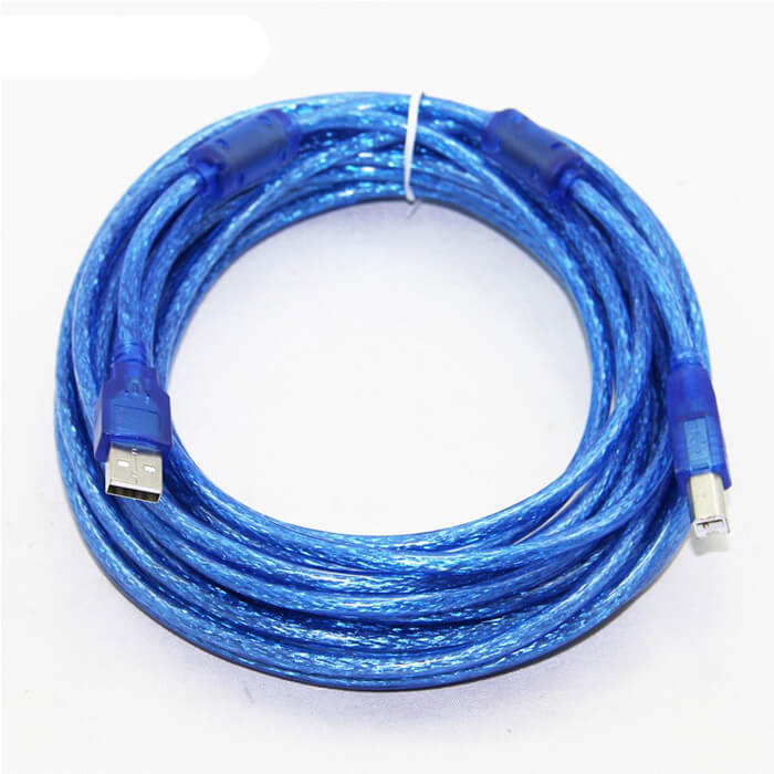 10M Usb Yazıcı Kablosu Kaliteli - Çift Filtreli - Mavi - Usb 2.0
