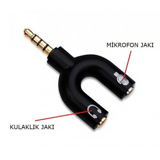 Kulaklık Mikrofon Birleştirici Adaptör 3.5mm Ayırıcı Aparat