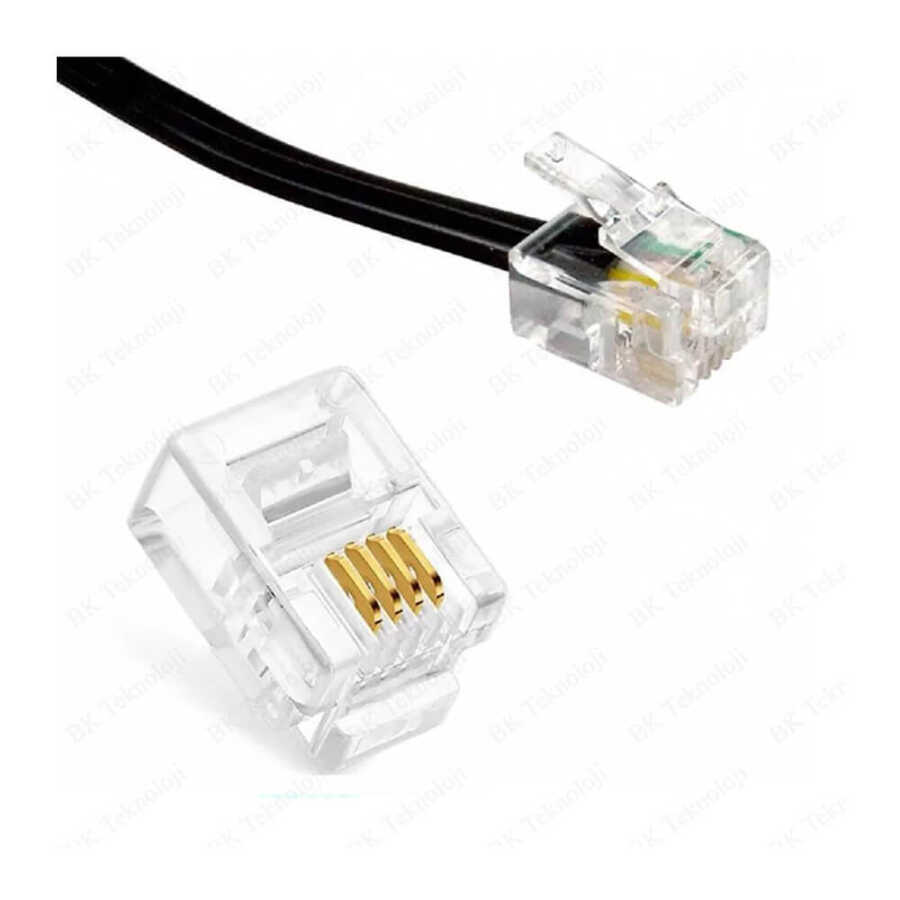 6P4C RJ11 4 Pin Telefon Konnektörü Jak Jack Modüler Fiş