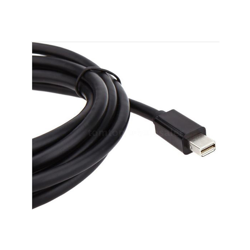 10m Mini Displayport to Displayport Kablo - Altın Uç - Siyah Renk