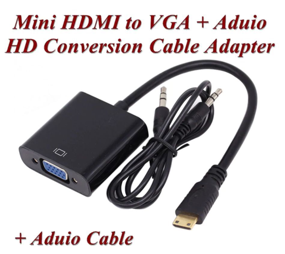 Mini Hdmi To Vga Tablet Ve Projeksiyon Uyum +Ses
