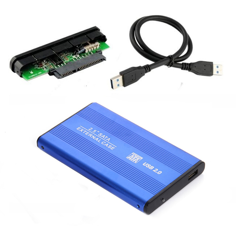 2.5" Usb 2.0 Sata Hdd Harddisk Kutusu Alüminyum Gövde - Harici Hdd Kutu - Mavi