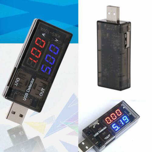 USB Voltmetre - USB Ampermetre - USB Voltaj ve Akım Ölçer - Çift USB Çıkışlı