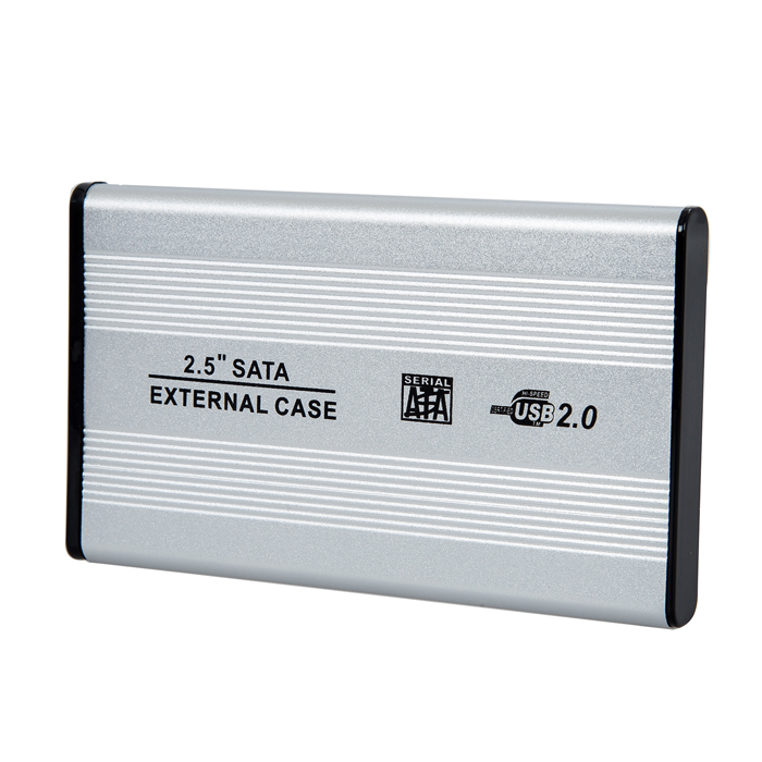 2.5" Usb 2.0 Sata Hdd Harddisk Kutusu Alüminyum Gövde - Harici Hdd Kutu - Gümüş Gri