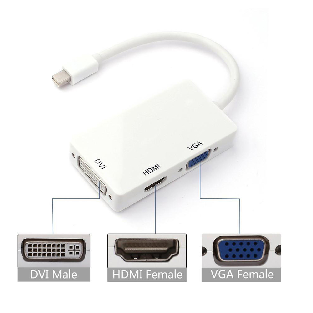 Mini Displayport To Hdmı/Vga/Dvı Çevirici 3 In 1 Thunderbolt