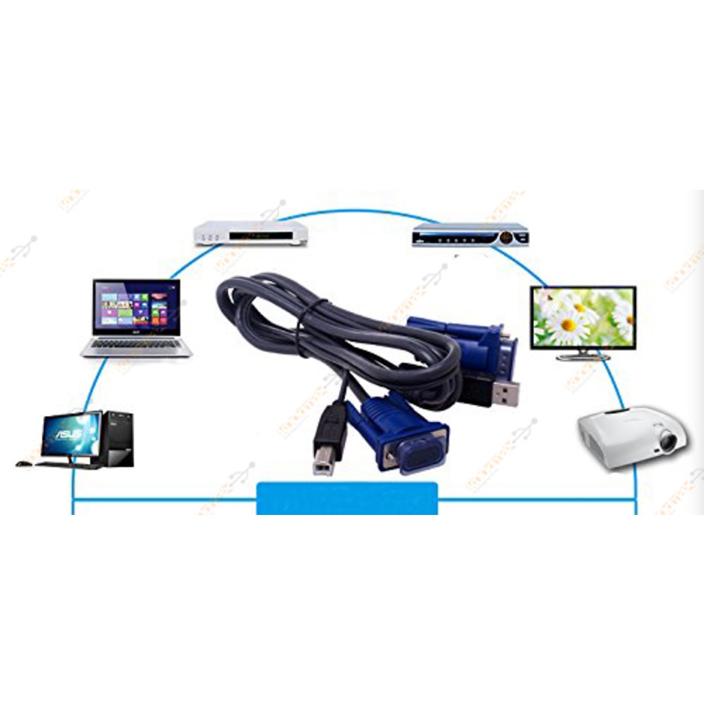 1.5m Usb Kvm Vga Kablosu Switch Bağlanti Kablosu - E/E