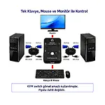 1.5m Usb Kvm Vga Kablosu Switch Bağlanti Kablosu - E/E