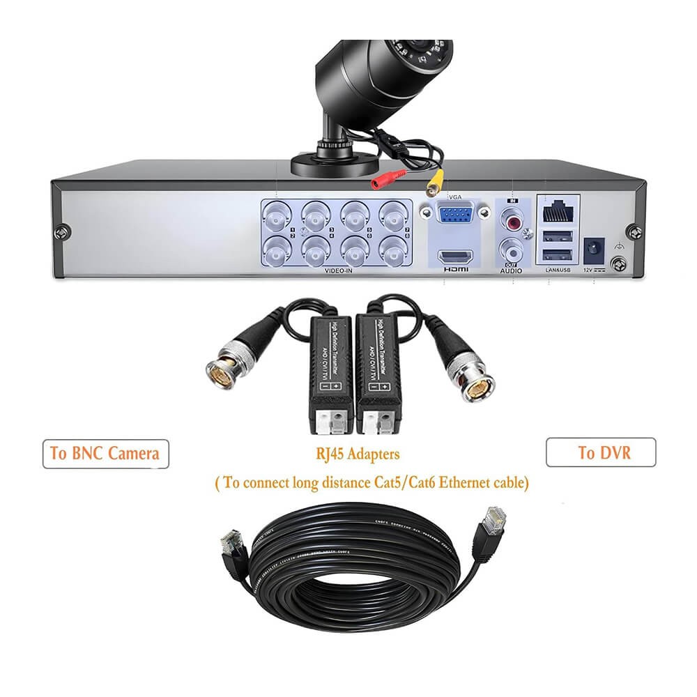 Balun - Ahd Kamera Cat5 - Cat6 Bnc Çevirici