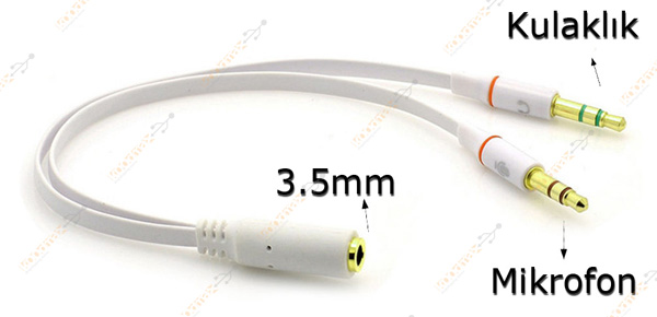 Kulaklık Mikrofon Çoklayıcı 3. 5 Mm Splitter Switch Dönüştürücü