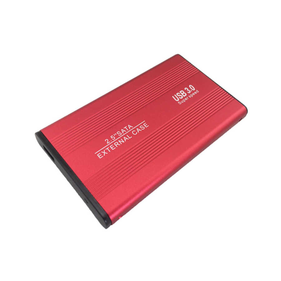 2.5 inç Usb 3.0 Sata Hdd Ssd Kutu Usb 3.0 Hardisk Kutusu Metal Gövde Harici Kutu - Kırmızı