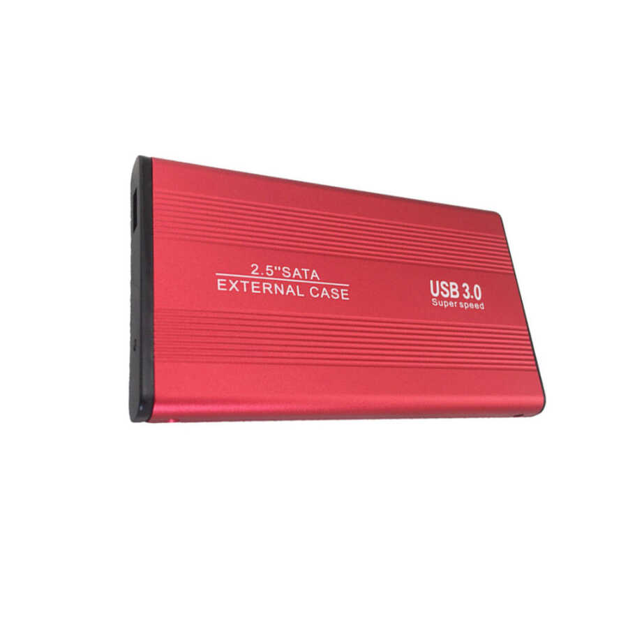2.5 inç Usb 3.0 Sata Hdd Ssd Kutu Usb 3.0 Hardisk Kutusu Metal Gövde Harici Kutu - Kırmızı