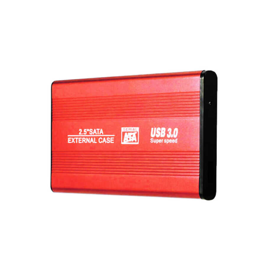 2.5 inç Usb 3.0 Sata Hdd Ssd Kutu Usb 3.0 Hardisk Kutusu Metal Gövde Harici Kutu - Kırmızı