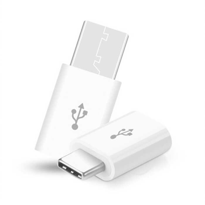Micro Usb Type C Çevirici Type-C Dönüştürücü - Beyaz