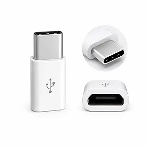 USB-C Type-C Erkek Micro USB Dişi Dönüştürücü Adaptör - Beyaz
