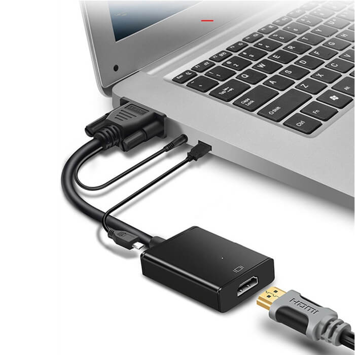 Vga Hdmi Çevirici Dönüştürücü Kablo Ses Destekli Vga To Hdmi