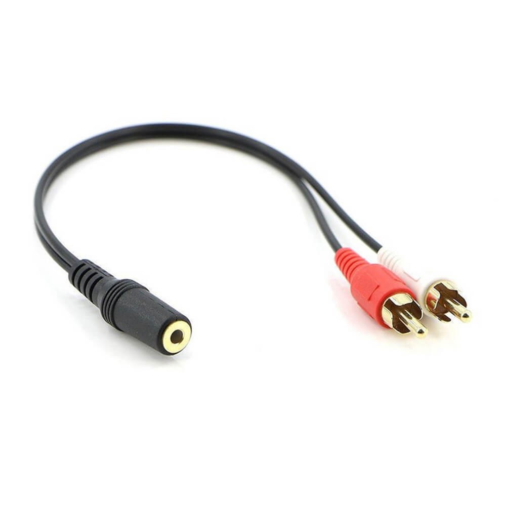 3.5mm Stereo Erkek to 2 RCA Dişi Tos Ses Kablosu - AUX Dönüştürücü Kablo - 30cm 3.5mm Stereo Erkek to 2 RCA Dişi Tos Ses Kablosu - AUX Dönüştürücü Kablo - 30cm