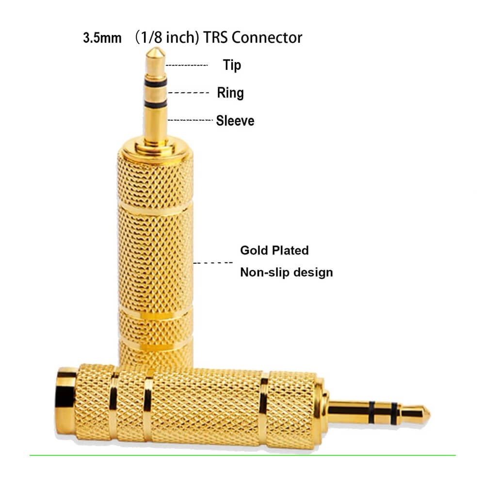 6.3mm Dişi to 3.5mm Erkek Stereo Çevirici Jak Adaptör - Gold Plated 6.3mm Dişi to 3.5mm Erkek Stereo Çevirici Jak Adaptör - Gold Plated