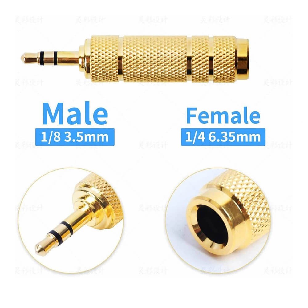 6.3mm Dişi to 3.5mm Erkek Stereo Çevirici Jak Adaptör - Gold Plated 6.3mm Dişi to 3.5mm Erkek Stereo Çevirici Jak Adaptör - Gold Plated