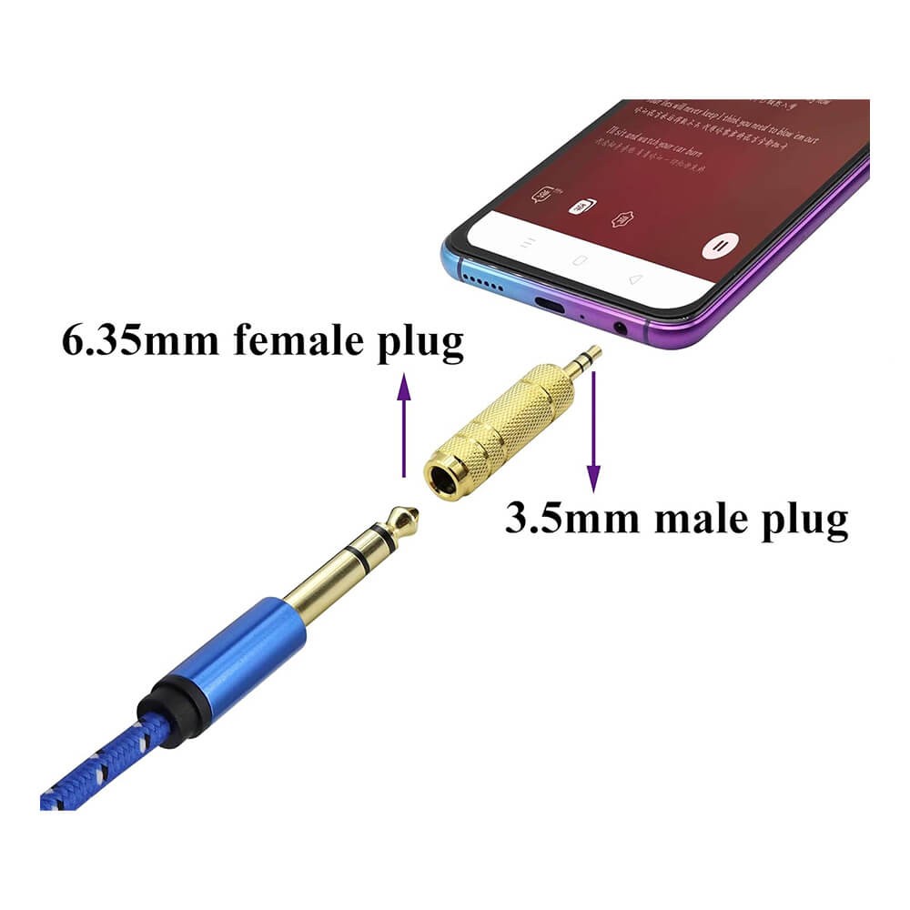 6.3mm Dişi to 3.5mm Erkek Stereo Çevirici Jak Adaptör - Gold Plated 6.3mm Dişi to 3.5mm Erkek Stereo Çevirici Jak Adaptör - Gold Plated