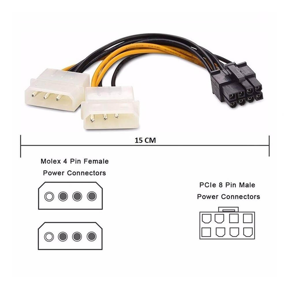 8 Pin Ekran Karti Power Kablosu - Pcıe Ekran Kartı Güç Kablo 8 Pin Power To Molex 8 Pin Ekran Karti Power Kablosu - Pcıe Ekran Kartı Güç Kablo 8 Pin Power To Molex