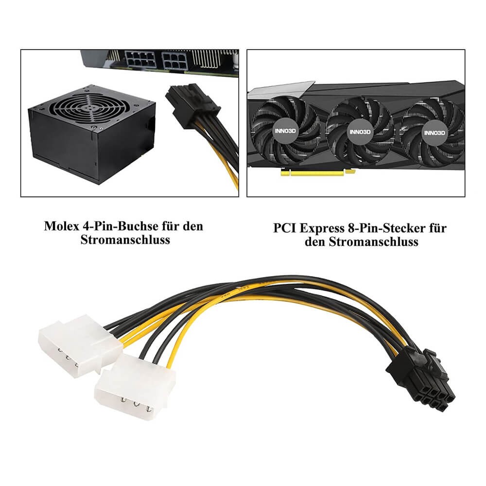 8 Pin Ekran Karti Power Kablosu - Pcıe Ekran Kartı Güç Kablo 8 Pin Power To Molex 8 Pin Ekran Karti Power Kablosu - Pcıe Ekran Kartı Güç Kablo 8 Pin Power To Molex