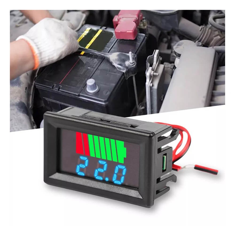Akü Pil Kapasite Göstergesi Voltmetreli - Mavi Ekran - 12v / 24v / 36v / 48v / 60v Akü Pil Kapasite Göstergesi Voltmetreli - Mavi Ekran - 12v / 24v / 36v / 48v / 60v