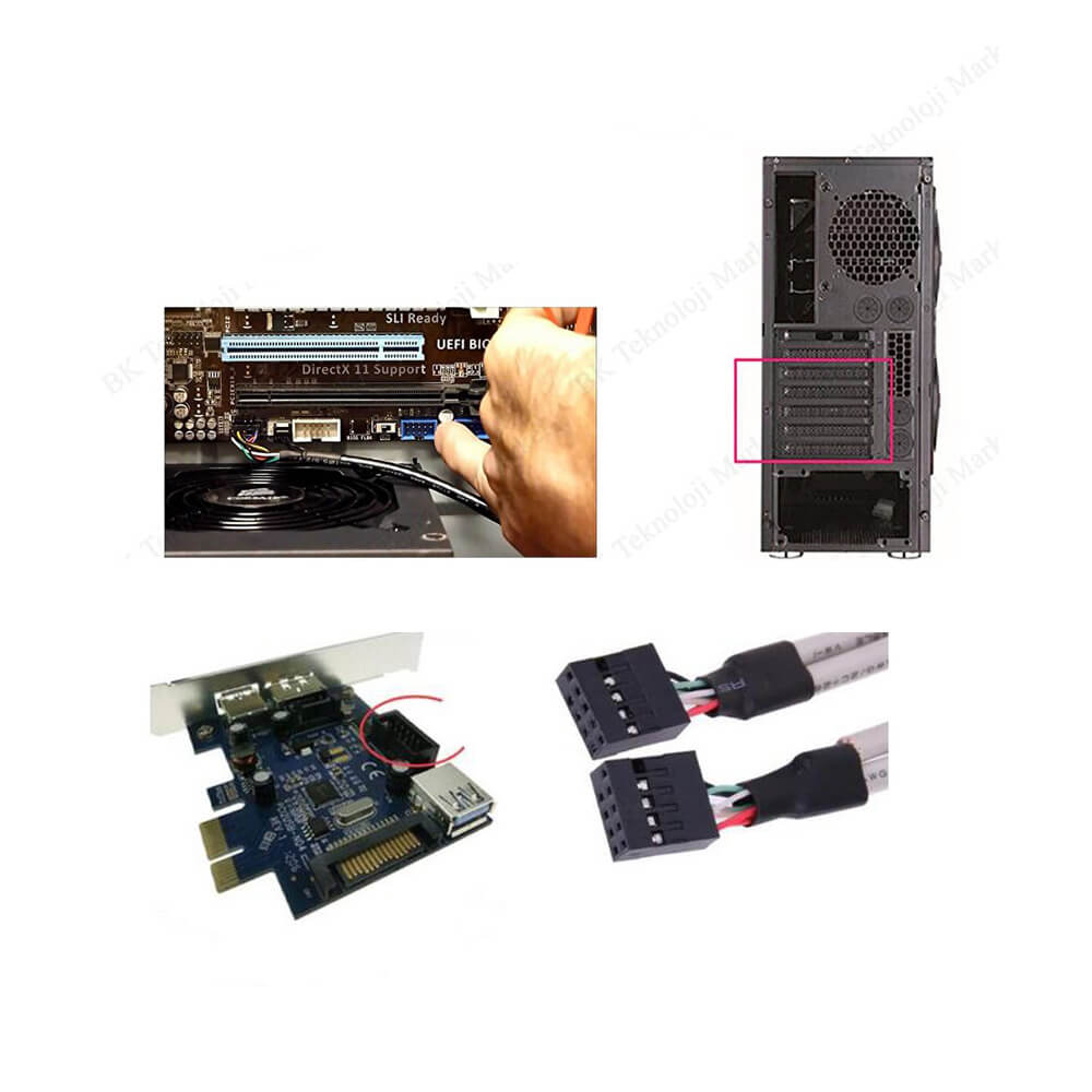 Anakart Üzeri 4 Port USB 2.0 Çoklayıcı – Kasa Arkası Panel Tipi USB Hub Anakart Üzeri 4 Port USB 2.0 Çoklayıcı – Kasa Arkası Panel Tipi USB Hub