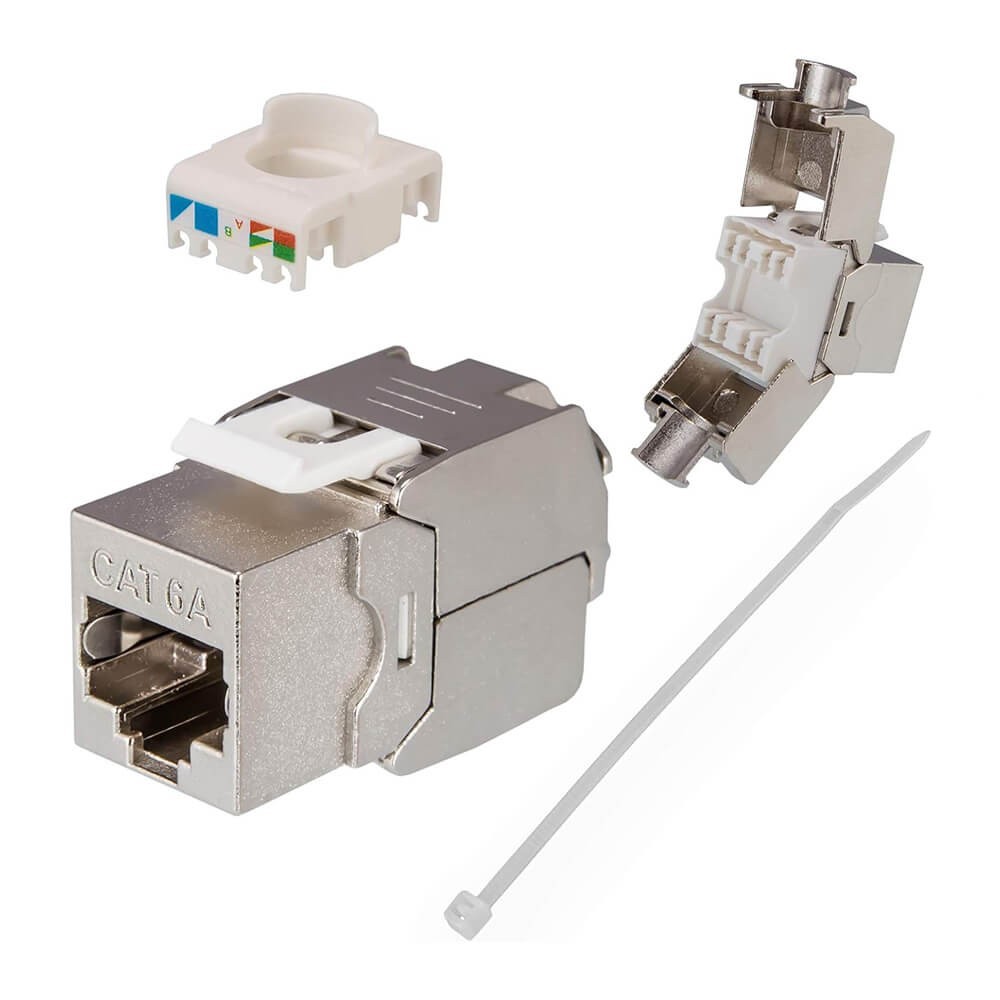 CAT6A Keystone Jack - Cat6A RJ45 Toolless Shielded STP Keystone Jack 180 Derece 10Gbps CAT6A Keystone Jack - Cat6A RJ45 Toolless Shielded STP Keystone Jack 180 Derece 10Gbps