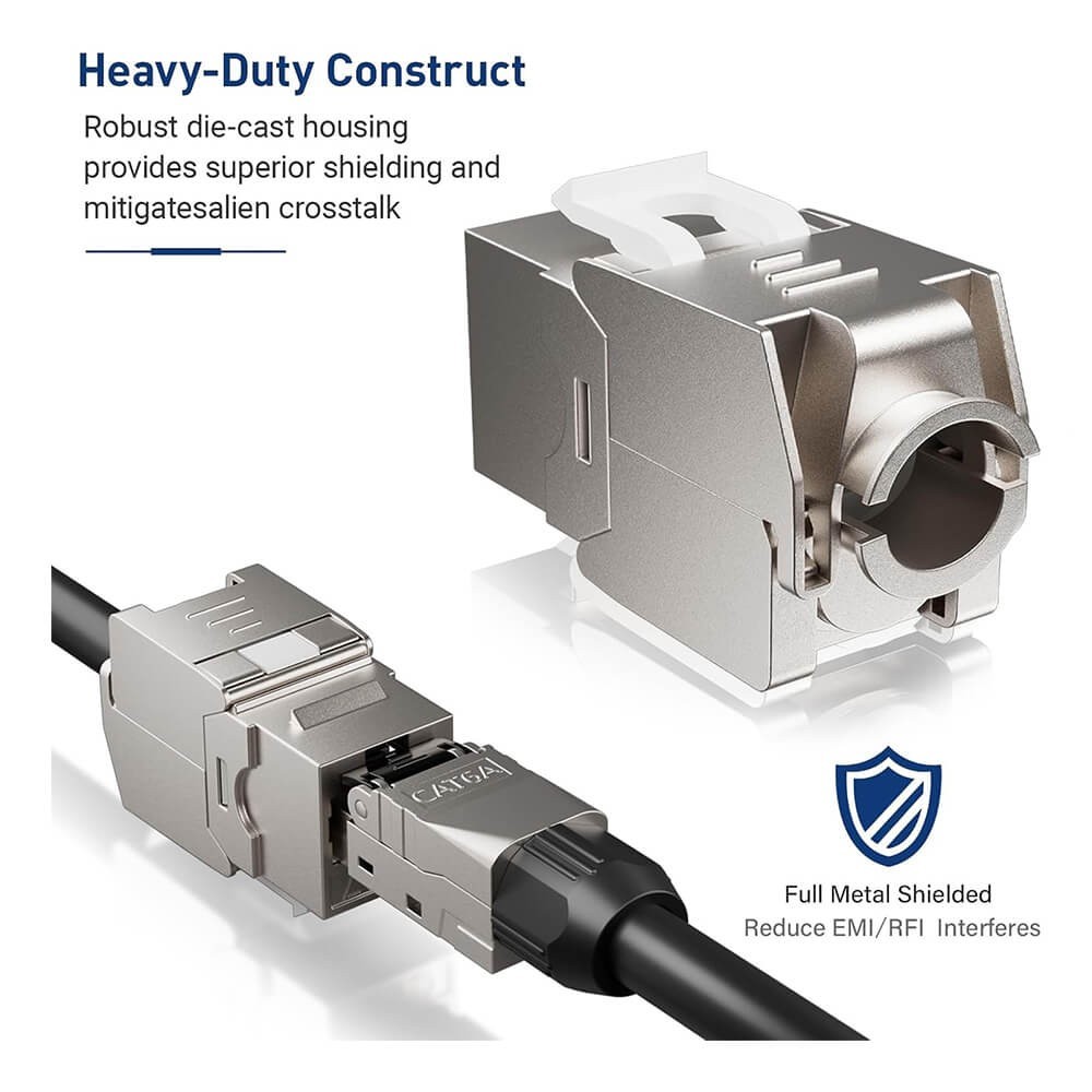 CAT6A Keystone Jack - Cat6A RJ45 Toolless Shielded STP Keystone Jack 180 Derece 10Gbps CAT6A Keystone Jack - Cat6A RJ45 Toolless Shielded STP Keystone Jack 180 Derece 10Gbps