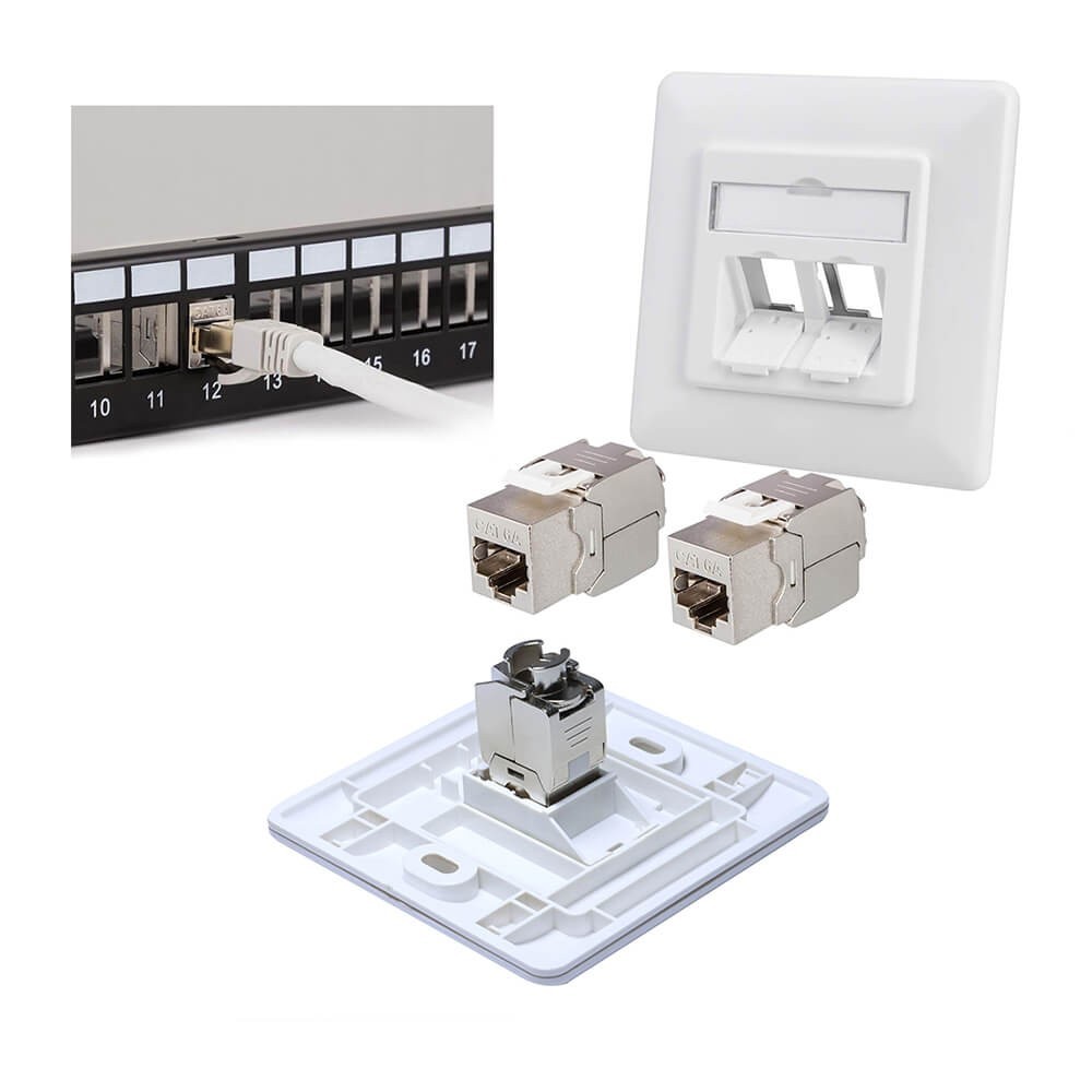CAT6A Keystone Jack - Cat6A RJ45 Toolless Shielded STP Keystone Jack 180 Derece 10Gbps CAT6A Keystone Jack - Cat6A RJ45 Toolless Shielded STP Keystone Jack 180 Derece 10Gbps