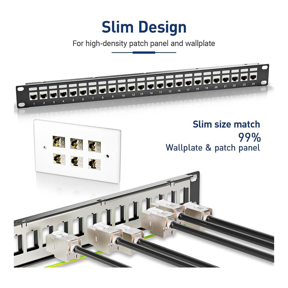 CAT6A Keystone Jack - Cat6A RJ45 Toolless Shielded STP Keystone Jack 180 Derece 10Gbps CAT6A Keystone Jack - Cat6A RJ45 Toolless Shielded STP Keystone Jack 180 Derece 10Gbps