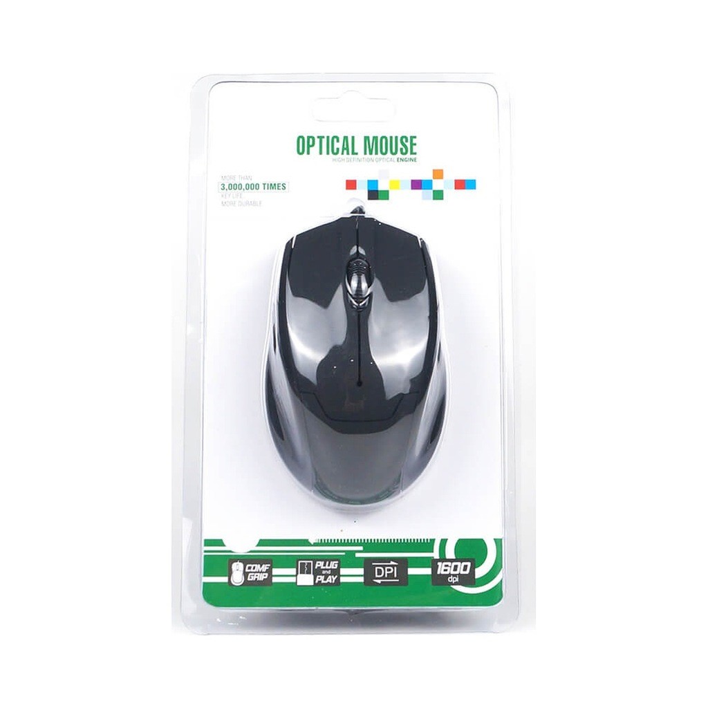 Kablolu Usb Optik Mouse 1600 Dpi Optic Maus Fare - Siyah Kablolu Usb Optik Mouse 1600 Dpi Optic Maus Fare - Siyah