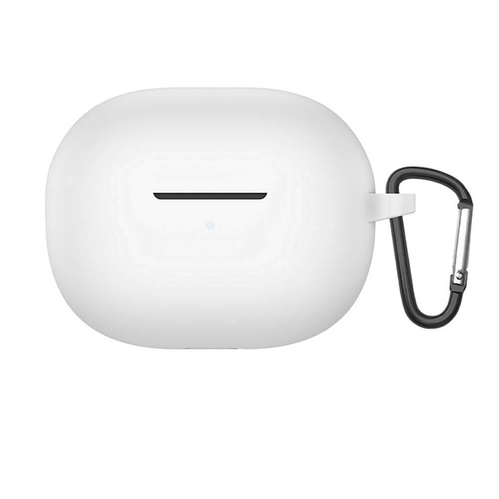 Koodmax Xiaomi Redmi Buds 3 Lite Uyumlu Silikon Kılıf + Metal Kopça - Beyaz Koodmax Xiaomi Redmi Buds 3 Lite Uyumlu Silikon Kılıf + Metal Kopça - Beyaz