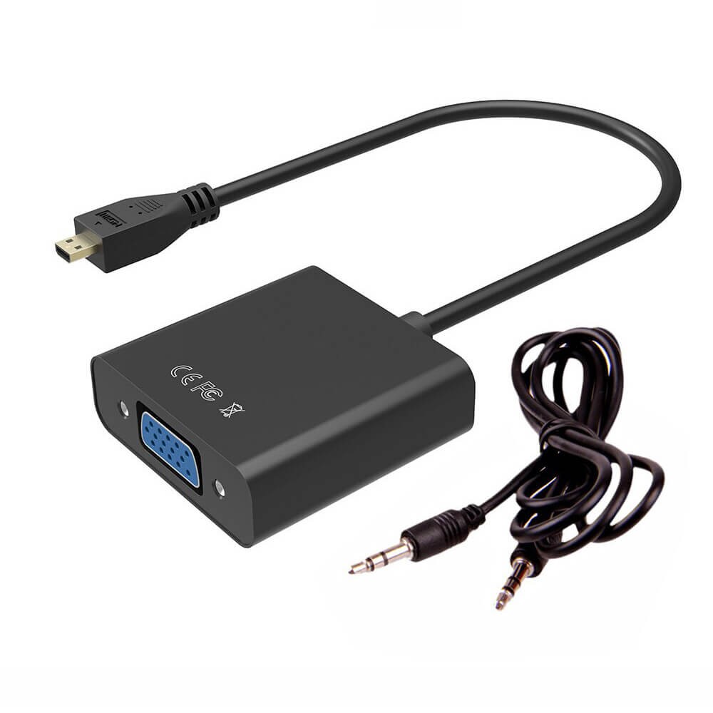 Micro Hdmi To Vga Kablo Çevirici Dönüştürücü Adaptör Ses Destekli Micro Hdmi To Vga Kablo Çevirici Dönüştürücü Adaptör Ses Destekli