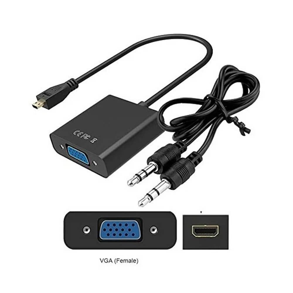 Micro Hdmi To Vga Kablo Çevirici Dönüştürücü Adaptör Ses Destekli Micro Hdmi To Vga Kablo Çevirici Dönüştürücü Adaptör Ses Destekli