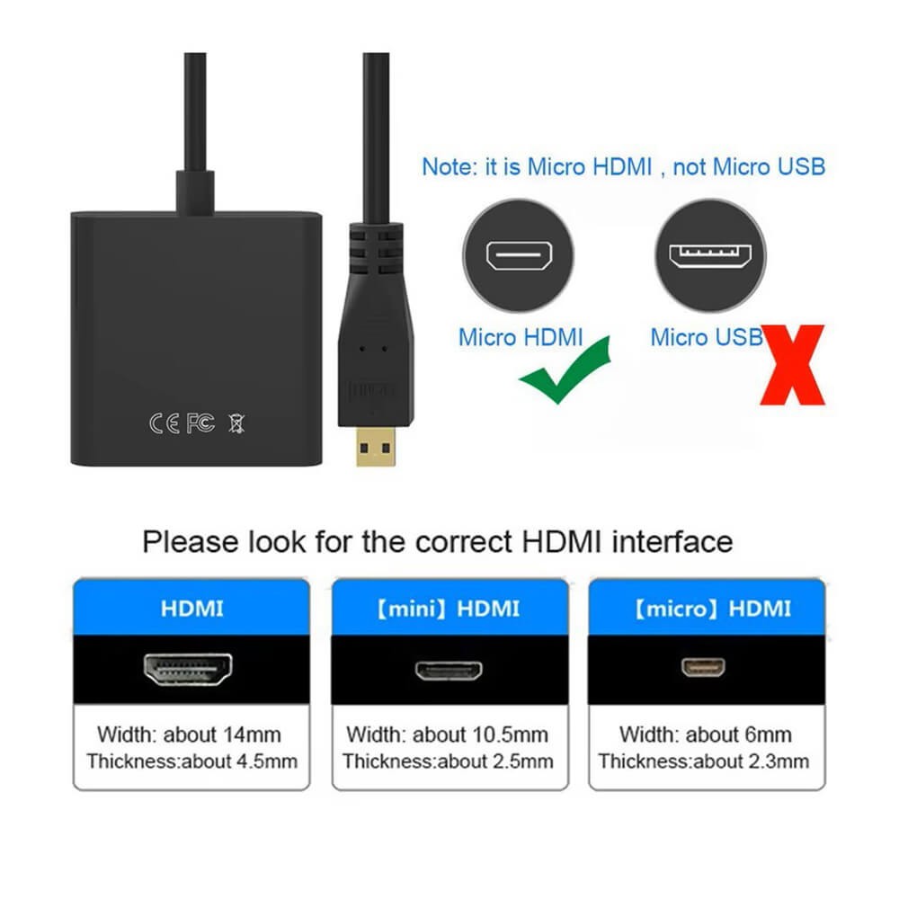 Micro Hdmi To Vga Kablo Çevirici Dönüştürücü Adaptör Ses Destekli Micro Hdmi To Vga Kablo Çevirici Dönüştürücü Adaptör Ses Destekli