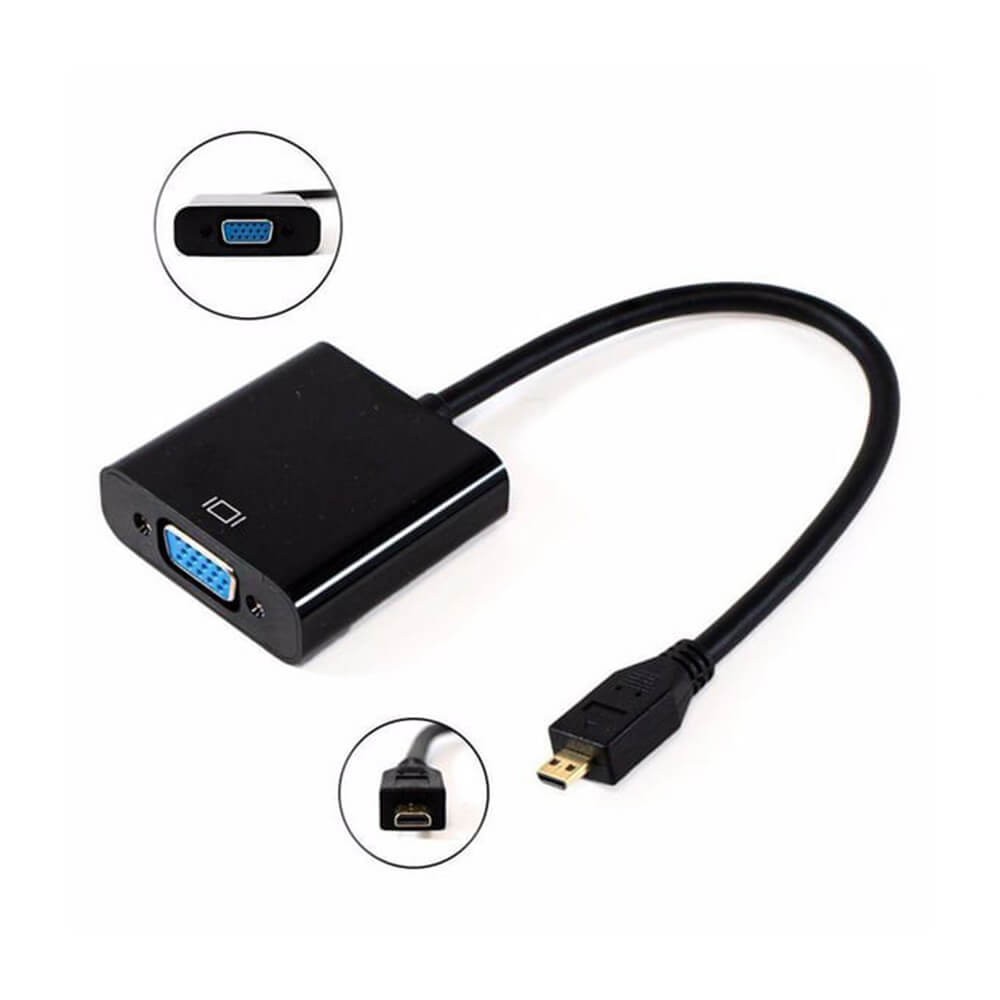 Micro Hdmi To Vga Kablo Çevirici Dönüştürücü Adaptör Ses Destekli Micro Hdmi To Vga Kablo Çevirici Dönüştürücü Adaptör Ses Destekli