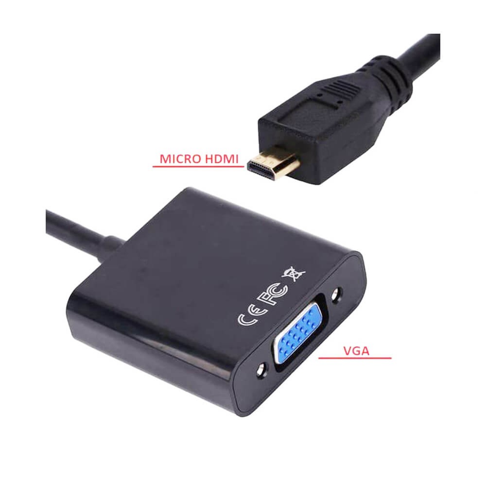 Micro Hdmi To Vga Kablo Çevirici Dönüştürücü Adaptör Ses Destekli Micro Hdmi To Vga Kablo Çevirici Dönüştürücü Adaptör Ses Destekli