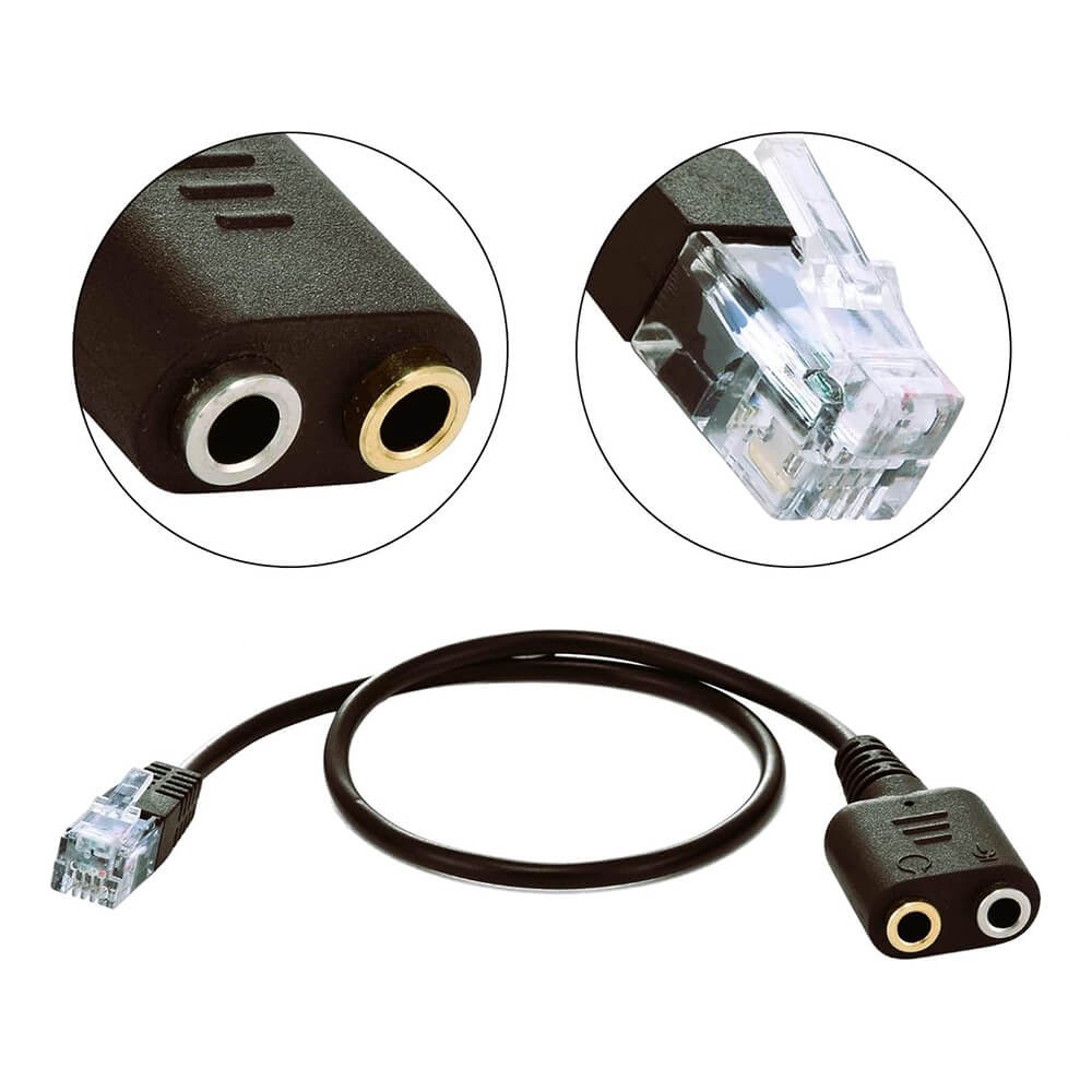 RJ9 to 2 x 3.5mm Kulaklık ve Mikrofon Çevirici Adaptör Kablosu RJ9 to 2 x 3.5mm Kulaklık ve Mikrofon Çevirici Adaptör Kablosu
