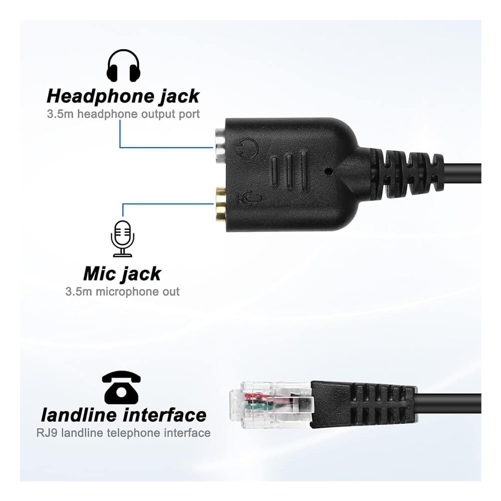 RJ9 to 2 x 3.5mm Kulaklık ve Mikrofon Çevirici Adaptör Kablosu RJ9 to 2 x 3.5mm Kulaklık ve Mikrofon Çevirici Adaptör Kablosu